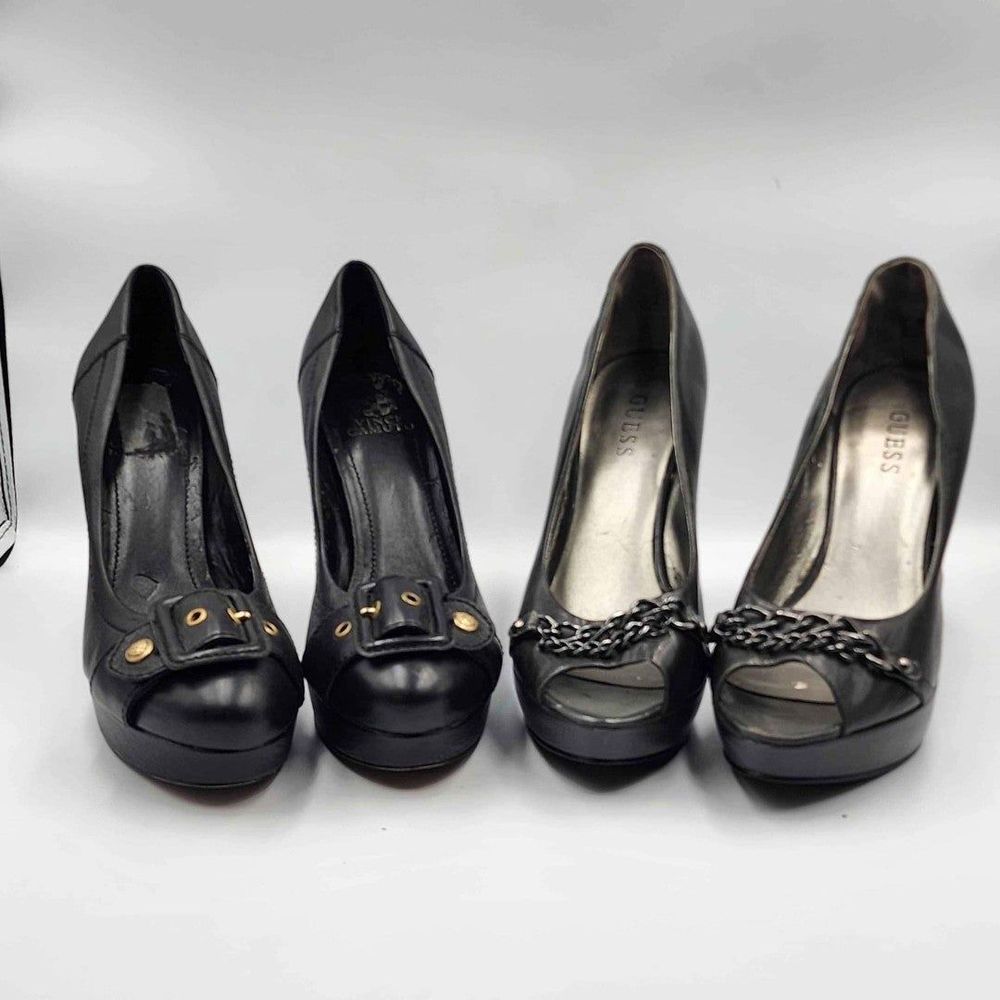 BUNDLE 2 Pairs Silhouette Heels Size 10 M/B 1 Guess(Grey)/1 Vince Camuto(Black)